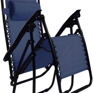Folding Lawn Beach Recliner Outdoor Zero Gravity Lounge Chair, 1 PC, Navy