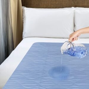 Waterproof Incontinence Bed Pads 34 x 52 Inches (Pack of 4, Blue), Washable and Reusable Underpads for Adults, Elderly and Pets, Absorbent Protective Pads