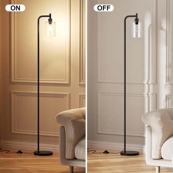 710fgOa3zaL._AC_SL1500.jpg Industrial Floor Lamp with Glass Shade - Black, LED Bulbs, Foot Pedal Switch, Easy Assembly