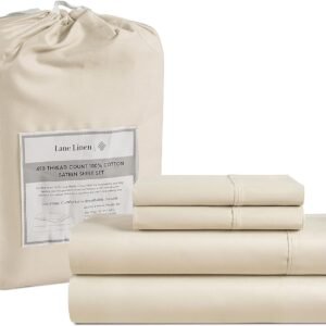 Queen Sheet Set, 4 Pc Queen Size Sheets Set, 450 Thread Count 100% Cotton Sheets, Cooling Sheets Queen Size, Soft and Breathable Bed Sheets Queen, Deep Pocket Queen Sheets - Ivory