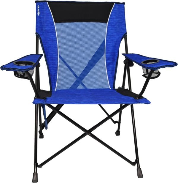 Dual Lock Portable Chair with Cooler - Vik Black, Folding, Camping, 300 lb Capacity, 2 Cup Holders
