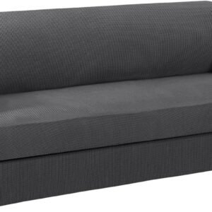 H.VERSAILTEX High Stretch Jacquard 2 Pieces Sofa Cover Couch Cover Furniture Sofa Slip Covers for Living Room, Polyester Spandex Jacquard Fabric Suit for T Cushion/Box Cushion (Sofa 72"-88", Navy)