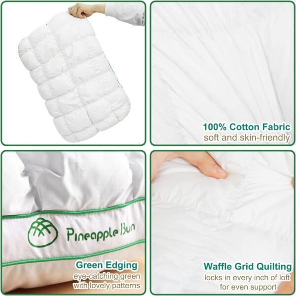 Fluffy Support Bed Pillow King Size, Super Soft Premium Down-Alternative Filling for Sleeping, Luxury Hotel Quality Bed Pillows for Side Sleeper (White)
