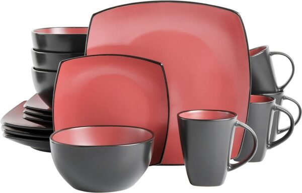 Dinnerware Set, Service for 4 (16pcs), Matte Black
