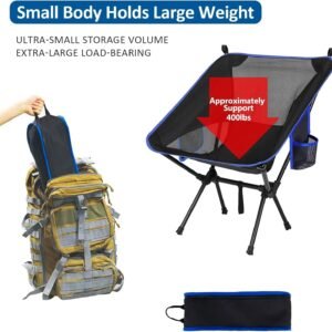 715K_lWfxnL._AC_SL1500.jpg Portable Camping Chair, Lightweight Folding Chair Beach Chair with Side Pockets for Outdoor Camp, Backpacking, Travel, Beach, Picnic, Hiking