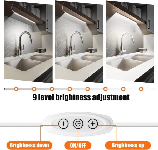 715M3AwnziL._AC_SL1500.jpg LED Under Cabinet Lighting, Under Cabinet Lights with USB Powered Under Cabinet Lights for Closet Light Bar Under Counter Lighting Work Tables Student Dormitory (Include AC Power Plug)