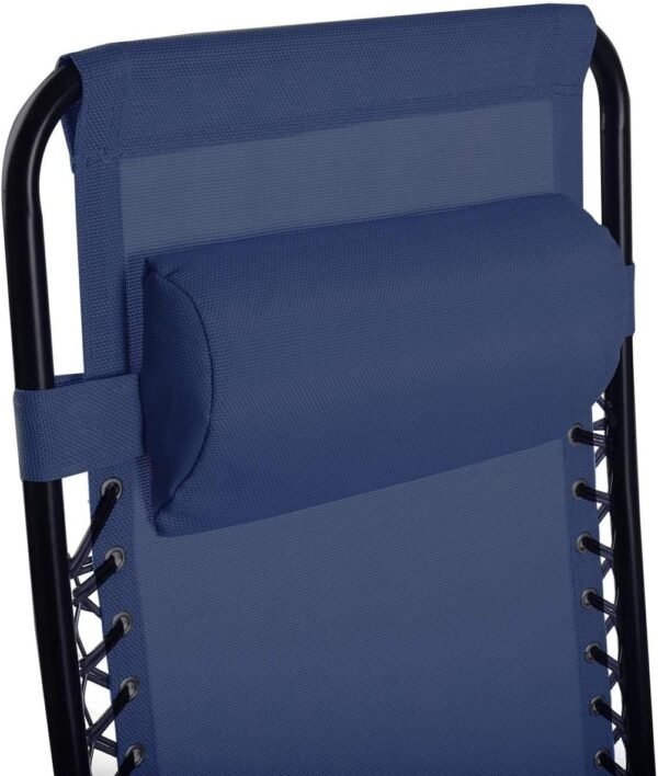 Folding Lawn Beach Recliner Outdoor Zero Gravity Lounge Chair, 1 PC, Navy