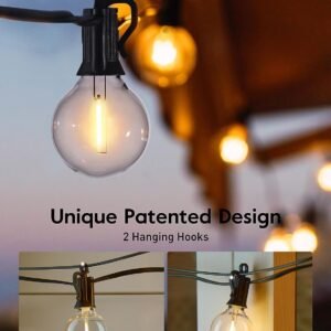 716YRhWNNPL._AC_SL1500.jpg Outdoor String Lights 60 Feet G40 Globe Patio Lights with 32 Edison Shatterproof Bulbs(2 Spare), Waterproof Connectable Hanging Christmas Lights for Backyard Porch Balcony Party Xmas Decor
