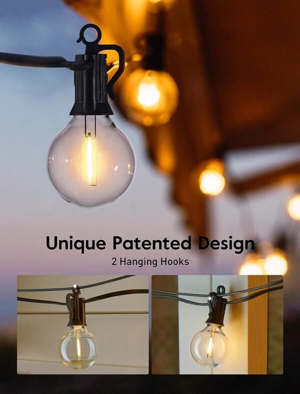716YRhWNNPL._AC_SL1500.jpg Outdoor String Lights 60 Feet G40 Globe Patio Lights with 32 Edison Shatterproof Bulbs(2 Spare), Waterproof Connectable Hanging Christmas Lights for Backyard Porch Balcony Party Xmas Decor