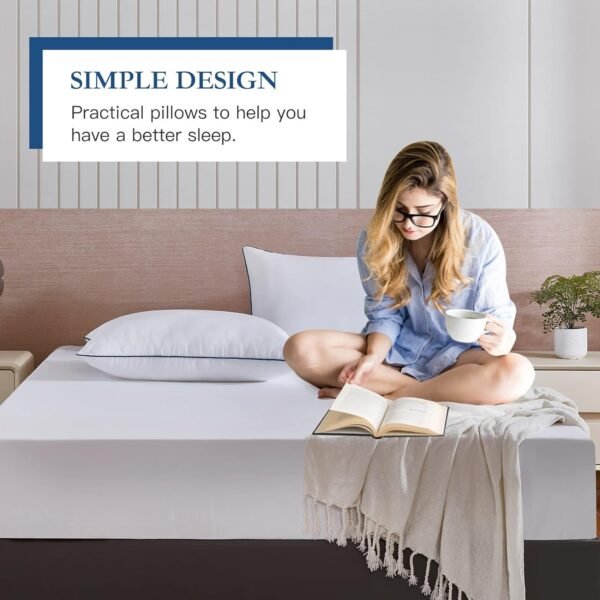 Pillows Standard Size Set of 2,Adjustable Microfiber Standard Pillows with Hollow Fiber,Hotel Quailty Bed Pillows for Sleeping 2 Pack for Side Sleeper