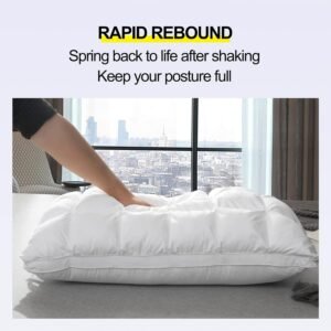Soft Pillows Queen Size for Sleeping, Support Bed Pillows, Fluffy Down Alternative Pillow, Luxury Hotel Gel Pillows for Side Sleeping (White)