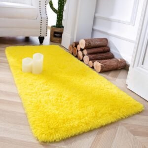 Soft Runner Rugs for Bedroom Living Room Plush Fluffy Rug 2x6 Feet, Shag Furry Area Rug Carpet Non Shedding for Nursery Children Kids Girls Room Home Decorative, Grey