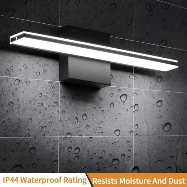 718u6VQaUTL._AC_SL1500.jpg 9W Bathroom Vanity Light Fixture Matte Black Wall Light Fixture Over Mirror Cold White 5000K Bathroom Light Fixture 16" 40cm Washroom Light for Bedroom Living Room Art Display Dressing Table