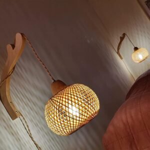 719EqLg9cLL._AC_SL1500.jpg Bamboo Lantern Plug in Wall Sconces Wicker Wall Lamp with Plug in Cord Hand Woven Rattan Wall Light Farmhouse Rustic Wall Sconces Boho Sconces Wall Lighting for Living Room Bedroom