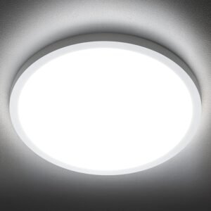 71APpWyBCFL._AC_SL1500.jpg LED Flush Mount Ceiling Light Fixture, 5000K Daylight White, 2400LM, 12 Inch 24W White Round Flat Ceiling Lights, 240W Equiv. Non-Dimmable