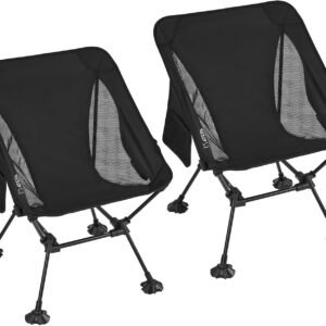 Ultralight Camping Chair for Backpacking Hiking, Portable Compact Lightweight Folding Camp Chairs for Adults - Square Aluminum Frame with Anti-Sinking Feet for Beach Lawn Travel BBQ Outdoor