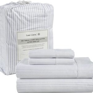 Queen Sheet Set, 4 Pc Queen Size Sheets Set, 450 Thread Count 100% Cotton Sheets, Cooling Sheets Queen Size, Soft and Breathable Bed Sheets Queen, Deep Pocket Queen Sheets - Ivory