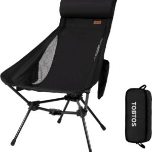 71BZFC3IsdL._AC_SL1500.jpg High Back Camping Chair, Lightweight Camping Chair with Headrest, Stable Portable Folding Chair for Outdoor Camp, Hiking, Backpacking(Black)