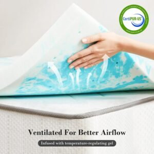 71CA4qD-uNL._AC_SL1500.jpg Mattress Topper Full Memory Foam, 3 Inch Thick Gel Infused Bed Toppers for Full Size Bed, Soft Mattress Pads for Sleeper Sofa, RV, Camper, Blue