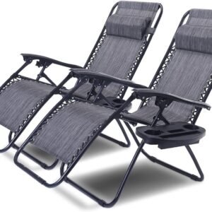 Folding Lawn Beach Recliner Outdoor Zero Gravity Lounge Chair, 1 PC, Navy