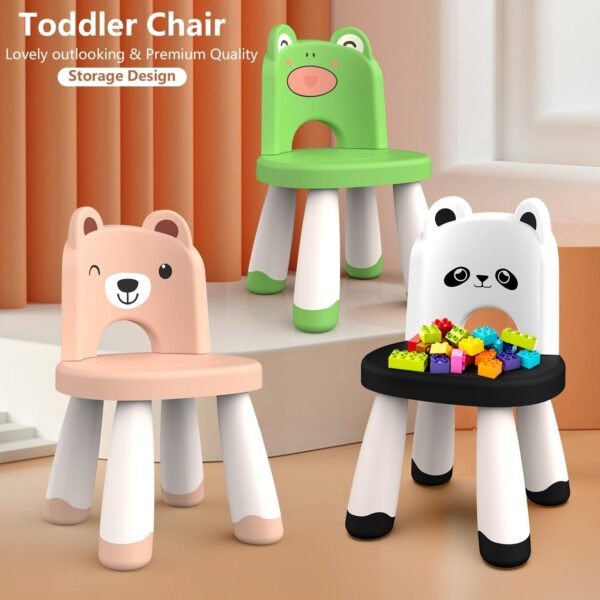 Kids Plastic Chair, Durable and Lightweight Kids Chair,11" H Seat, Indoor or Outdoor Use for Toddlers Boys Girls Birthday Gifts (Pink)