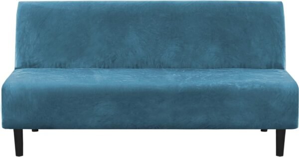 71C_qgL_APL._AC_SL1500.jpg H.VERSAILTEX Real Velvet Futon Cover Armless Sofa Covers Sofa Bed Covers Stretch Futon Couch Cover Sofa Slipcover Furniture Protector Thick Soft Cozy Velvet Fabric Form Fitted Stay In Place, Sea Grass