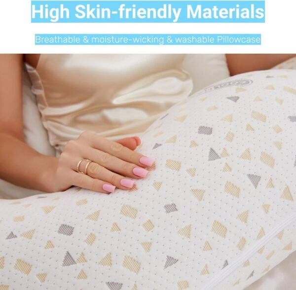 71CppDaaT5L._AC_SL1500.jpg Full Body Pillow for Side Sleeper,60"*22"*11" Swan Body Pillow with Skin-Friendly Pillowcase,Ergonomic Pregnancy Body Pillow for Head,Belly,Back,Legs and HIPS Relief