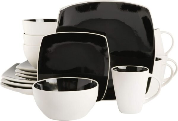 Dinnerware Set, Service for 4 (16pcs), Matte Black