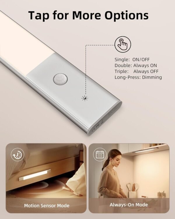 71EQ5IcuR5L._AC_SL1500.jpg Motion Sensor Cabinet Light,48LED Detachable Battery Powered Operated Dimmable Closet Lights, Rechargeable Wireless Under Counter Lighting,Night Light for Stairway,Kitchen,Wardrobe,Cupboard