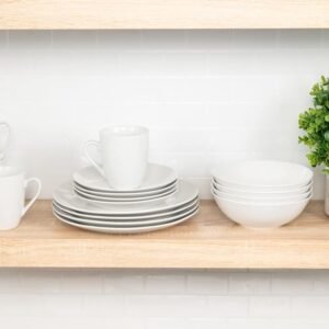 10 Strawberry Street Simply Coupe 16 Piece Dinnerware Set, White - SM-1600-CP-SW