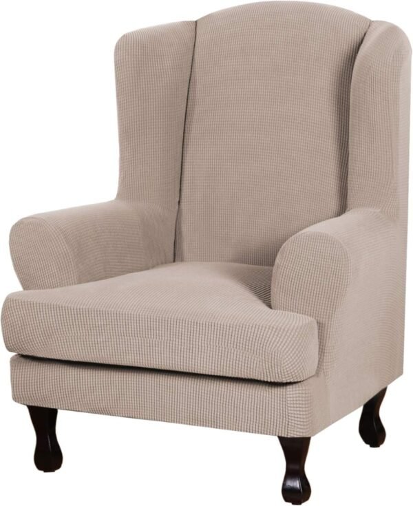 H.VERSAILTEX High Stretch Jacquard 2 Pieces Sofa Cover Couch Cover Furniture Sofa Slip Covers for Living Room, Polyester Spandex Jacquard Fabric Suit for T Cushion/Box Cushion (Sofa 72"-88", Navy)