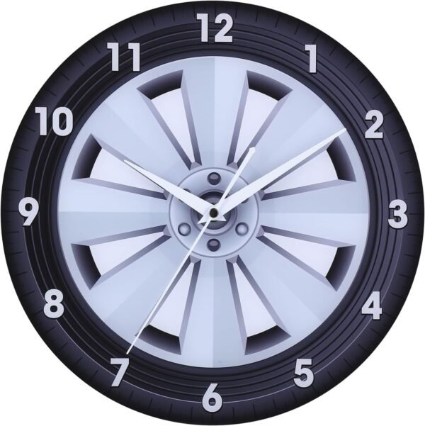 12 Inch Metal Wall Clock with Circular Saw Blade Dial, Handsaw and Hammer Pointer,Great Decor for Garage,Workshop and Man Cave