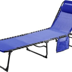 71G7NR_-LZL._AC_SL1500.jpg Outdoor Foldable Chaise Lounge Chair with Detachable Pillow & Pocket, Portable Tanning Chair with 4 Position Adjustable Back, Patio, Beach and Pool, Grey