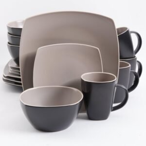 Dinnerware Set, Service for 4 (16pcs), Matte Black