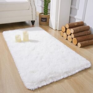 Soft Runner Rugs for Bedroom Living Room Plush Fluffy Rug 2x6 Feet, Shag Furry Area Rug Carpet Non Shedding for Nursery Children Kids Girls Room Home Decorative, Grey