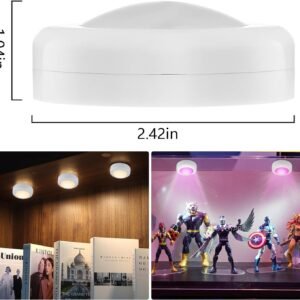 12 Pack LED Puck Lights Remote Control 16 Color Changeable Under Cabinet Lights, Battery Operated Lights Night Light with Dimmer & Timmer for Closet Bedroom Kitchen, White