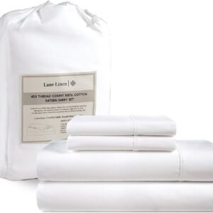 Queen Sheet Set, 4 Pc Queen Size Sheets Set, 450 Thread Count 100% Cotton Sheets, Cooling Sheets Queen Size, Soft and Breathable Bed Sheets Queen, Deep Pocket Queen Sheets - Ivory