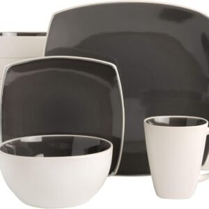 Dinnerware Set, Service for 4 (16pcs), Matte Black