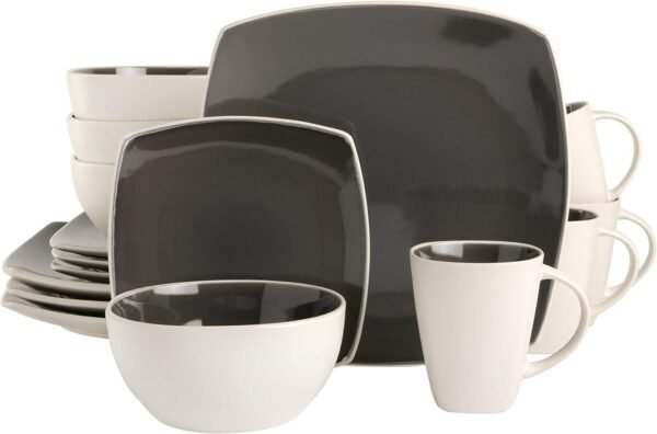 Dinnerware Set, Service for 4 (16pcs), Matte Black