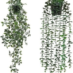 71IrJh-RjTL._AC_SL1300.jpg Artificial Hanging Plants 3 Pack Fake Potted Plants for Wall Home Room Office Indoor Decor