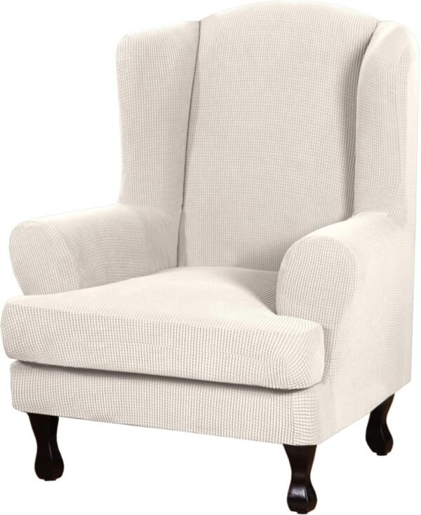 H.VERSAILTEX High Stretch Jacquard 2 Pieces Sofa Cover Couch Cover Furniture Sofa Slip Covers for Living Room, Polyester Spandex Jacquard Fabric Suit for T Cushion/Box Cushion (Sofa 72"-88", Navy)