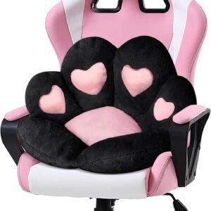 Cat Paw Cushion Kawaii Chair Cushions 27.5 x 23.6 inch Cute Stuff Seat Pad Comfy Lazy Sofa Office Floor Pillow for Gaming Chairs Room Decor White