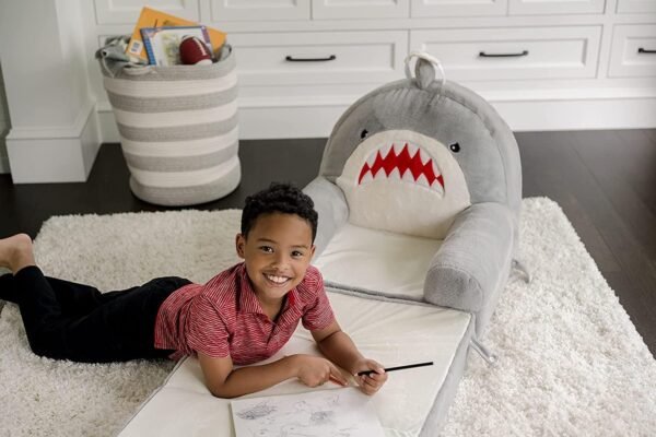 Soft Landing Elite Premium Character Sofa Seat & Transformable Fold-Out Lounger with Carrying Handle – Leopard