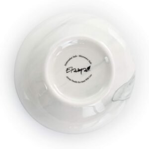 Fine Round Gloss Dinnerware Dish Set, 16 Piece, Black and White Marble
