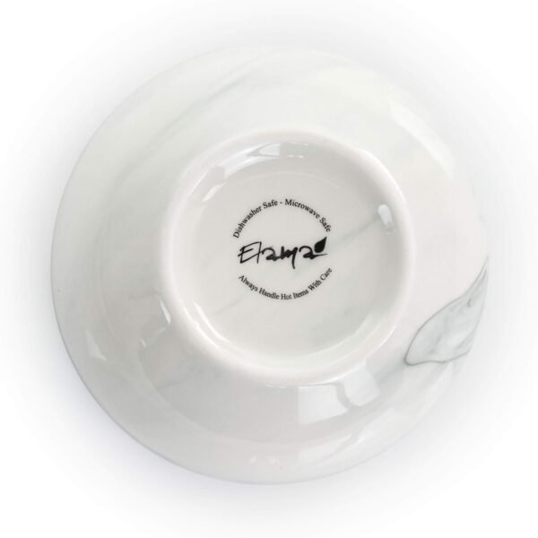 Fine Round Gloss Dinnerware Dish Set, 16 Piece, Black and White Marble
