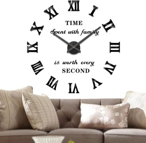 71KAQ-VO01L._AC_SL1500.jpg Wall Clock Vintage Roman Numerals Wall Clocks for Living Room Decor, Decorative Wall Clocks Battery Operated (Black Wall Decor)