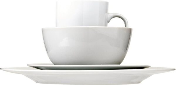 16-Piece Porcelain Kitchen Dinnerware Set with Plates, Bowls and Mugs, Service for 4 - White