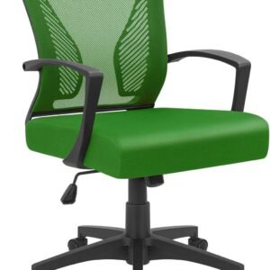 71Ktu6xS5cL._AC_SL1500.jpg Office Chair Mid Back Swivel Lumbar Support Desk Chair, Computer Ergonomic Mesh Chair with Armrest (Black)