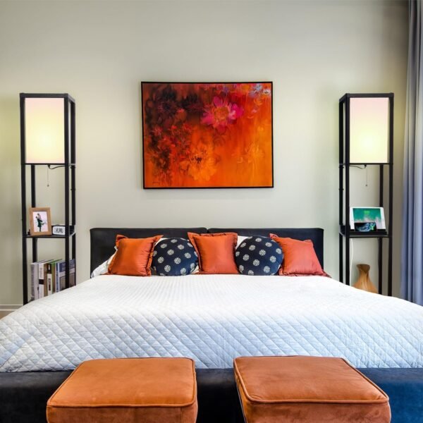 3-in-1 Shelf Floor Lamp with 1 USB&Type C&1 AC Outlet, 3-Tiered LED Shelf Lamp, Shelf & Storage Floor Lamp Combination Modern Standing Light