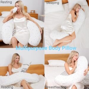 71Lzef4DknL._AC_SL1500.jpg Full Body Pillow for Side Sleeper,60"*22"*11" Swan Body Pillow with Skin-Friendly Pillowcase,Ergonomic Pregnancy Body Pillow for Head,Belly,Back,Legs and HIPS Relief
